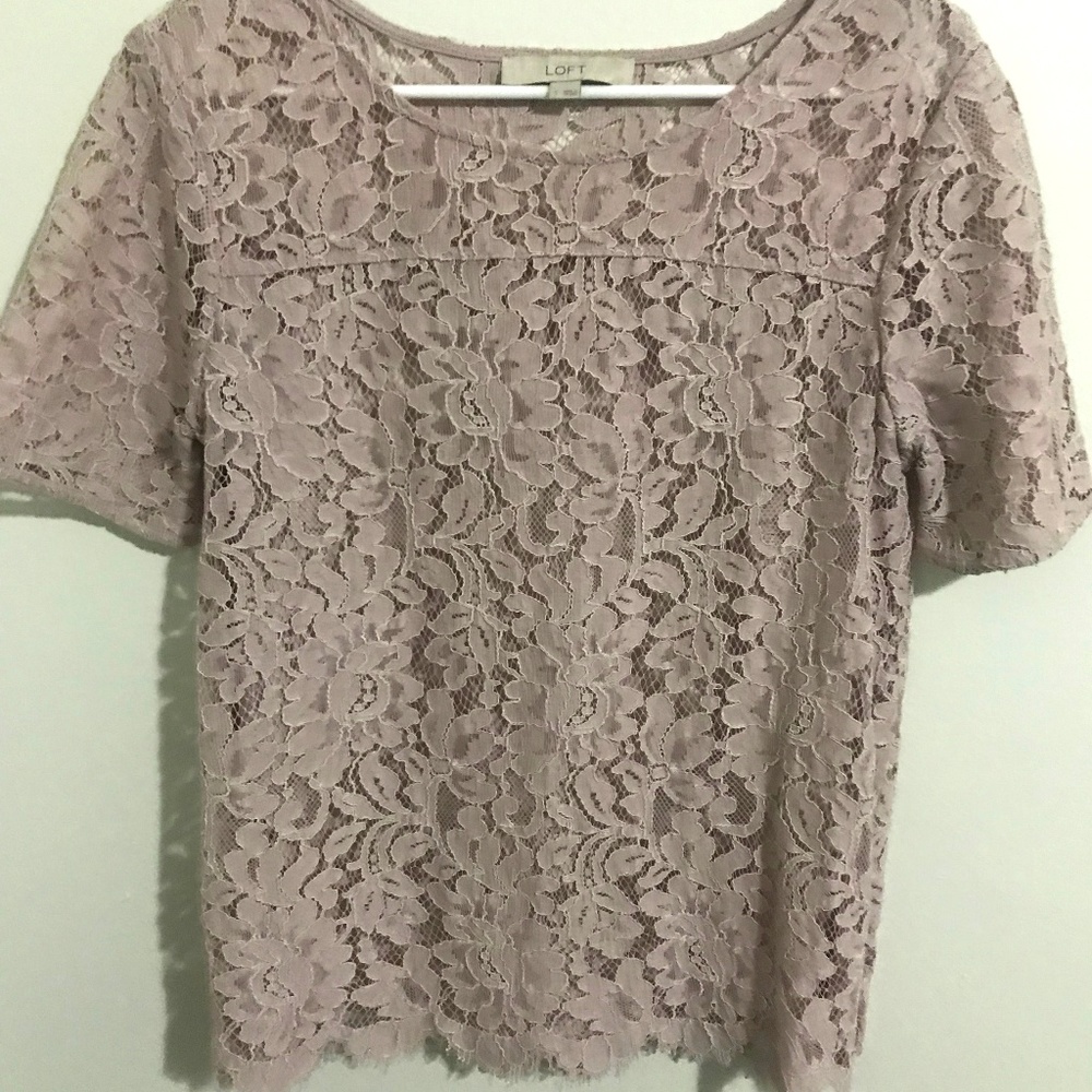 Loft, Blush lace blouse